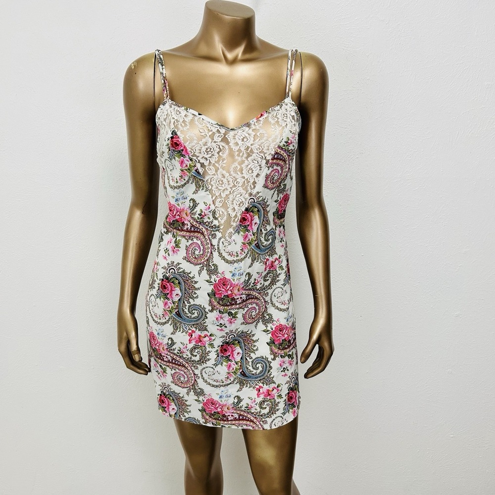 VTG 90's Victoria Secret Slip Dress‎ Chemise Lace Gold Label Fairy Feminine Sz S